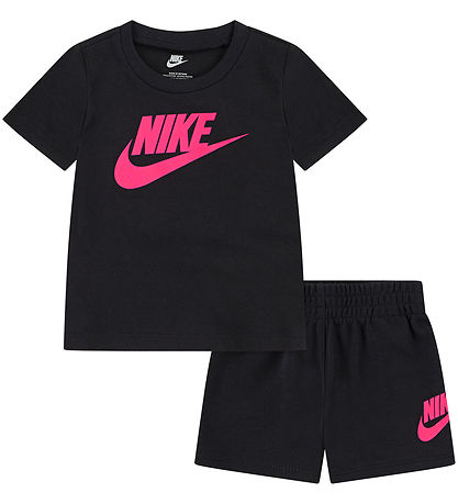 Nike Shortssæt - T-shirt/Shorts - Hyper Pink/Black