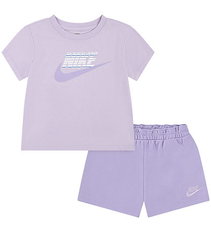 Nike Shortssæt - T-shirt/Shorts - Hydrangeas