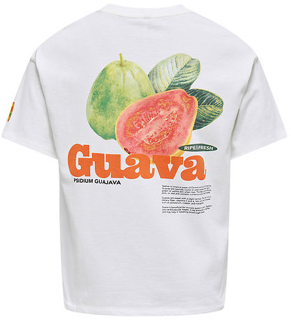 Kids Only T-shirt - KogPhoebe Life - Cloud Dancer/Guava