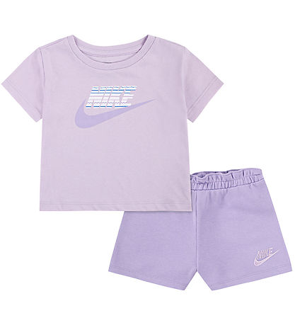 Nike Shortssæt - T-shirt/Shorts - Hydrangeas