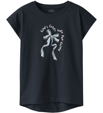 Name It T-shirt - NkfVigea - Dark Sapphire/Blue Bow