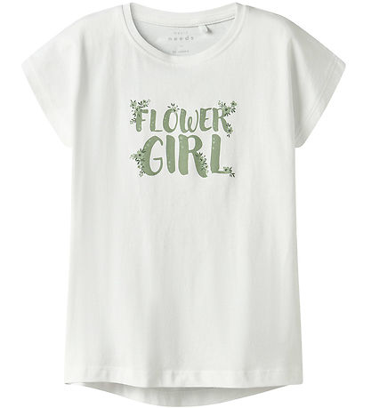 Name It T-shirt - NkfVigea - Bright White/Flower Girl