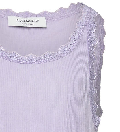 Rosemunde Top - Rib - Modal - Balta - Purple Heather