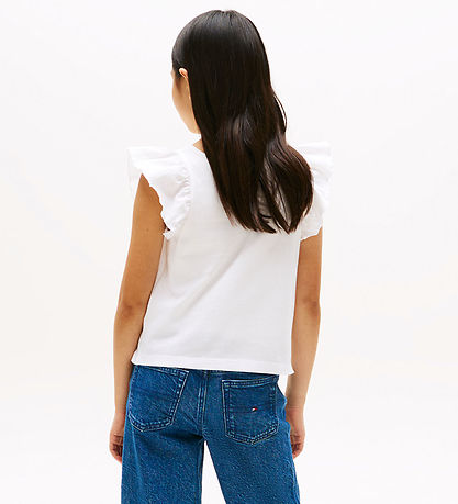 Tommy Hilfiger Top - Ruffle - Hvid
