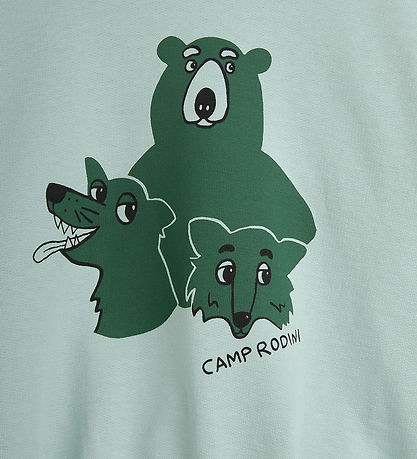 Mini Rodini Sweatshirt - Camp Rodini - Lysegrøn m. Vilde Dyr