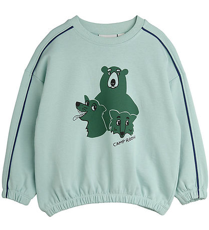 Mini Rodini Sweatshirt - Camp Rodini - Lysegrøn m. Vilde Dyr