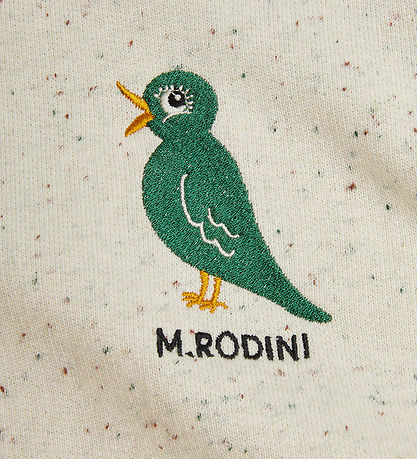 Mini Rodini Sweatpants - Crememeleret m. Fugl