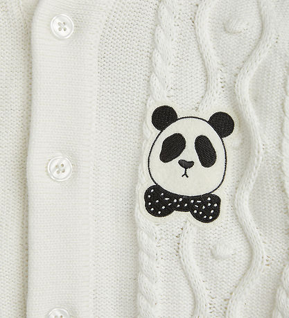 Mini Rodini Heldragt - Strik - Off White m. Panda