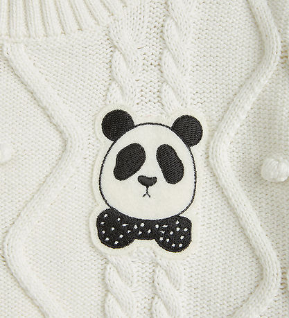 Mini Rodini Bluse - Strik - Offwhite m. Panda
