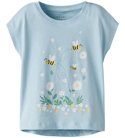 Name It T-shirt - NmfVigea - Cool Blue/Bubblebee