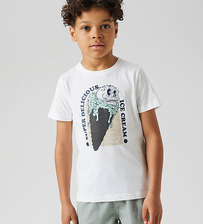 Name It T-shirt - NkmJalka - Bright White/Honeydrew