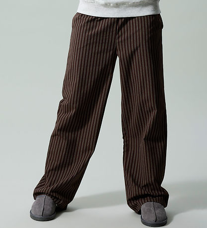 LMTD Bukser - NlfFouise - Chocolate Brown/Stripes