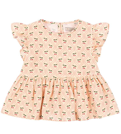 Konges Sløjd Top - Musselin - Coco - Cherry Pink Motif