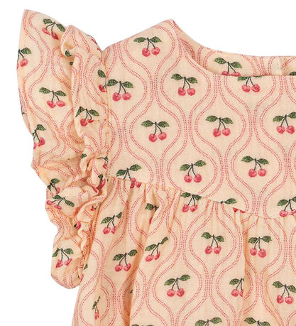 Konges Sløjd Sommerdragt - Musselin - Coco - Cherry Pink Motif