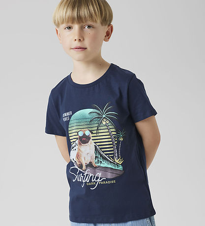 Name It T-shirt - NkmJass - Navy Blazer m. print