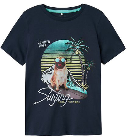Name It T-shirt - NkmJass - Navy Blazer m. print