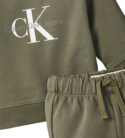Calvin Klein Sweatsæt  - Monogram - Dusty OliveGreen