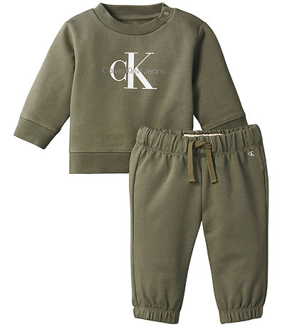 Calvin Klein Sweatsæt  - Monogram - Dusty OliveGreen