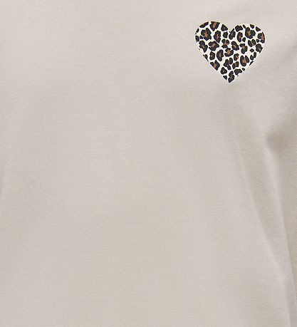 Kids Only T-shirt - Noos - KogRex - Pumice Stone/Leo Heart