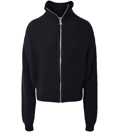 Hound Bluse m. Lynlås - Strik - Black