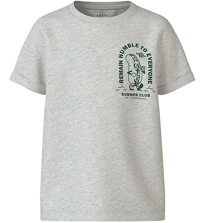 Name It T-shirt - NkmVux - 2-Pak - Honeydew/Light Grey Melange