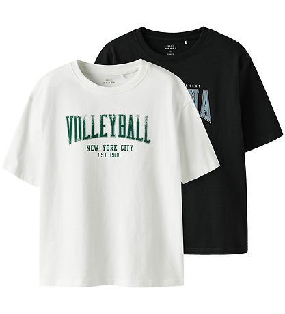 Name It T-shirt - NkmValix - 2-Pak - Bright White/Black