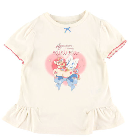 Konges Sløjd Sæt - T-shirt/Shorts - Famo Frill - Ecru