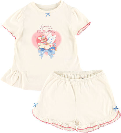 Konges Sløjd Sæt - T-shirt/Shorts - Famo Frill - Ecru