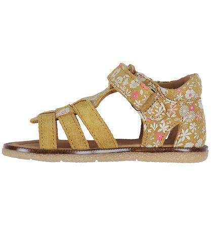 Wheat Sandaler - Bray - Tan White Flowers