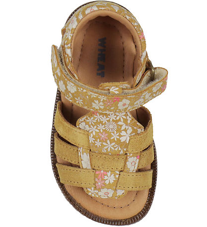 Wheat Sandaler - Bray - Tan White Flowers