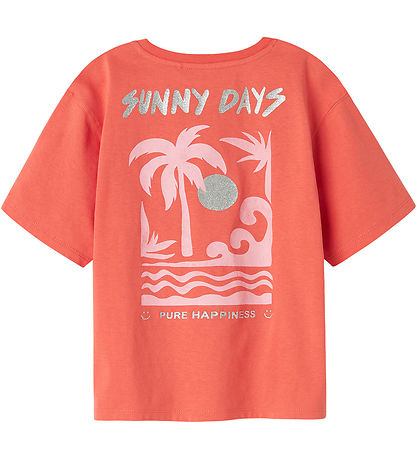 Name It T-shirt - NkfJely - Spiced Coral
