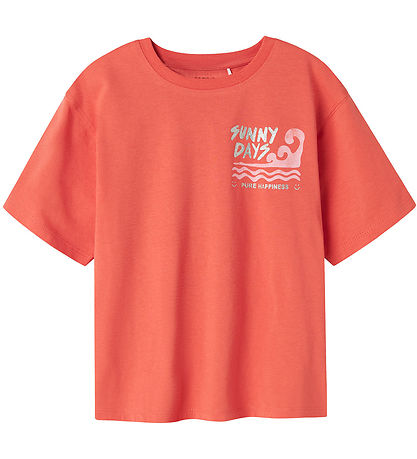 Name It T-shirt - NkfJely - Spiced Coral