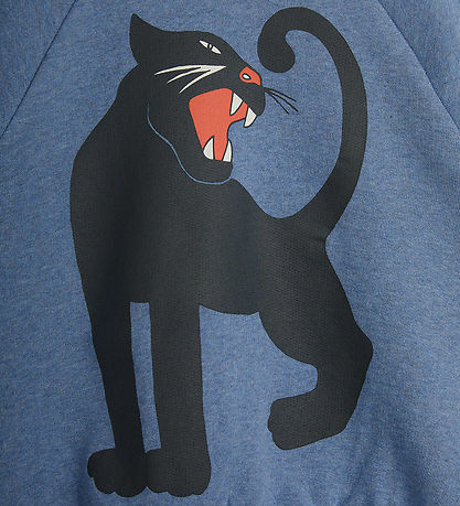 Mini Rodini Sweatshirt - Blåmeleret m. Panter