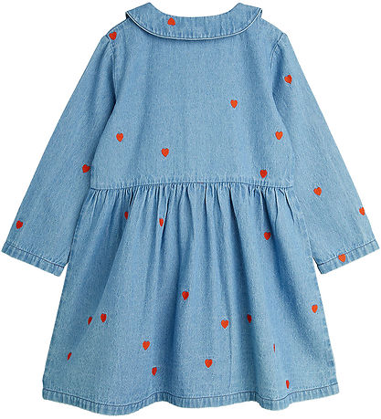 Mini Rodini Kjole - Denim - Blå m. Hjerter
