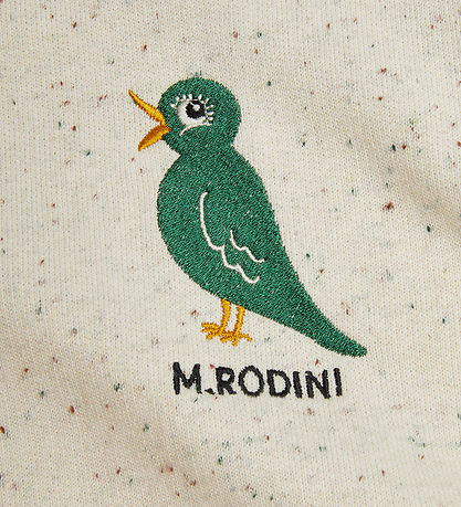 Mini Rodini Sweatshirt - Crememeleret m. Fugl
