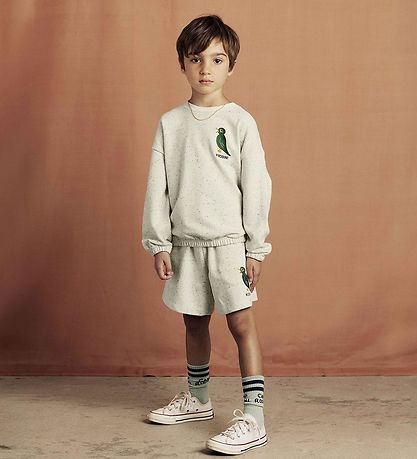 Mini Rodini Sweatshirt - Crememeleret m. Fugl