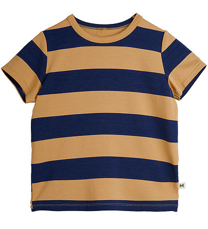 Mini Rodini T-shirt - Beige/Navystribet