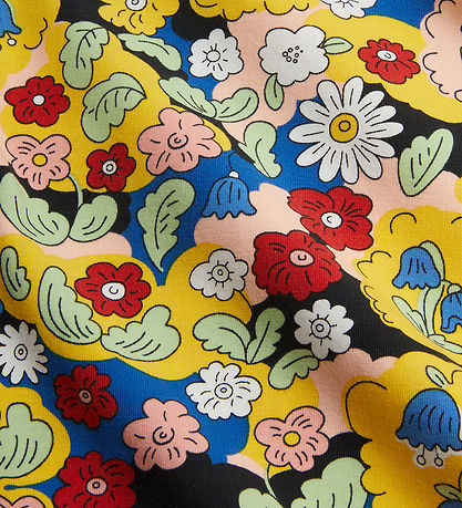 Mini Rodini T-shirt - Gul m. Blomster