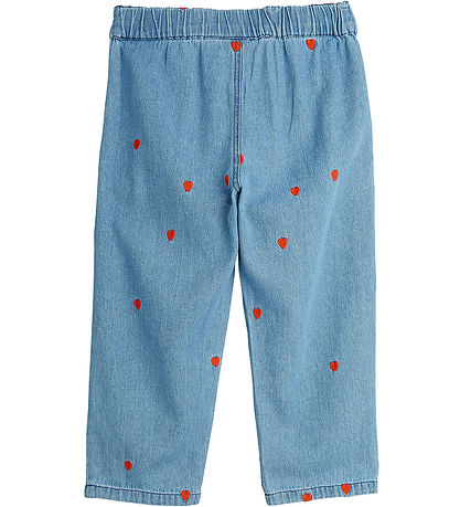 Mini Rodini Jeans - Blå m. Hjerter