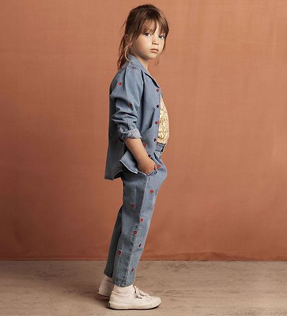 Mini Rodini Jeans - Blå m. Hjerter