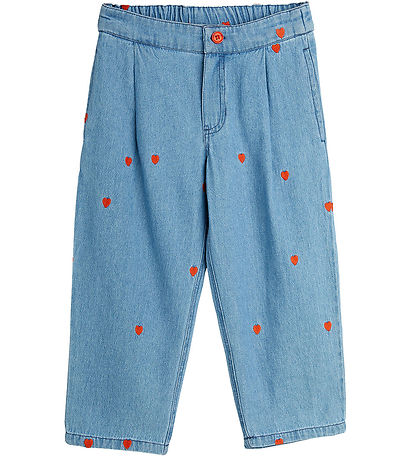 Mini Rodini Jeans - Blå m. Hjerter