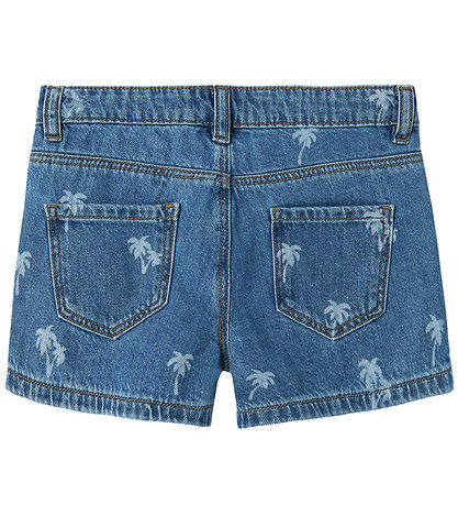 Name It Shorts - NkfRose - Medium Blue Denim/Palm Tree