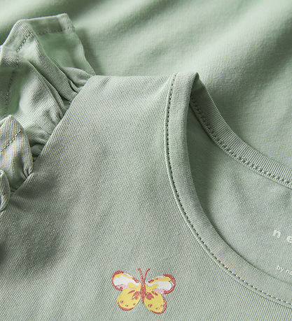 Name It T-shirt - NmfVayana - Aqua Gray/Yellow Flower