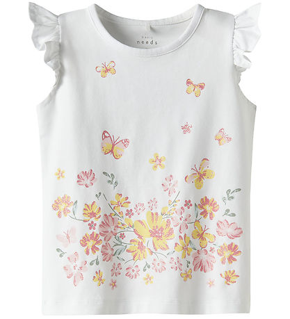 Name It T-shirt - NmfVayana - Bright White/Yellow Flower