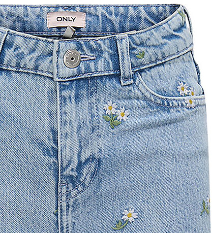 Kids Only Jeans - KogCobain -  Light Blue Denim/Flower Embroider