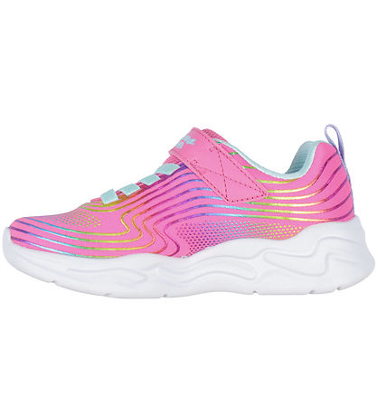 Skechers Sko m. Lys - Wavy Beams - Pink/Multi