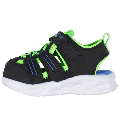 Skechers Sandal m. Lys - Sola Glow - Black/Lime