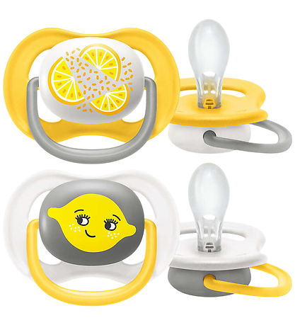 Philips Avent Sut - 2-pak - Ultra Air - Hvid/Gul m. Print