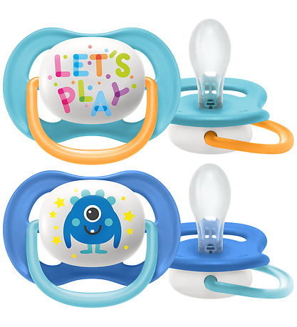 Philips Avent Sut - 2-pak - Ultra Air - Blå/Turkis m. Print