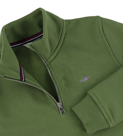GANT Sweatshirt - Shield Half Zip - Washed Olive